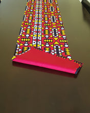 Load image into Gallery viewer, African Print Table Runner & Napkins Set: Samakaka, Red, Yellow, Black and White