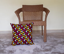 Load image into Gallery viewer, African Throw Pillow Cover: Black, Red, Yellow, White
