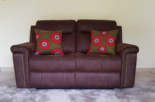 Load image into Gallery viewer, African Throw Pillow Cover: Green, Black, Red, Yellow