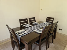 Load image into Gallery viewer, African Print Table Runner & Napkins Set: Black, White