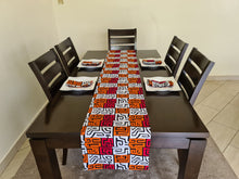 Load image into Gallery viewer, African print table runner with matching African print napkins (1 table runner, 6 napkins)