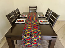 Load image into Gallery viewer, African print table runner with matching African print napkins (1 table runner, 6 napkins)