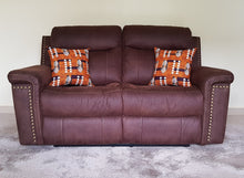 Load image into Gallery viewer, African Throw Pillow Cover: Orange Brown, Black and White