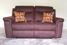 Load image into Gallery viewer, African Throw Pillow Cover: Orange Brown, Black and White