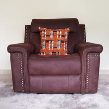 Load image into Gallery viewer, African Throw Pillow Cover: Orange Brown, Black and White