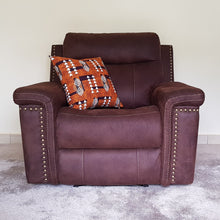 Load image into Gallery viewer, African Throw Pillow Cover: Orange Brown, Black and White