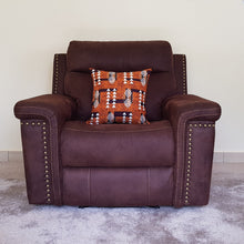 Load image into Gallery viewer, African Throw Pillow Cover: Orange Brown, Black and White