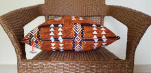 Load image into Gallery viewer, African Throw Pillow Cover: Orange Brown, Black and White