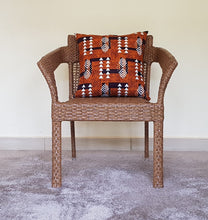 Load image into Gallery viewer, African Throw Pillow Cover: Orange Brown, Black and White