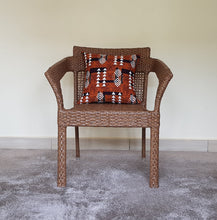 Load image into Gallery viewer, African Throw Pillow Cover: Orange Brown, Black and White