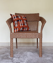 Load image into Gallery viewer, African Throw Pillow Cover: Orange Brown, Black and White