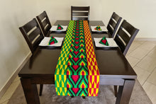 Load image into Gallery viewer, African print table runner with matching African print napkins (1 table runner, 6 napkins)