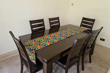 Load image into Gallery viewer, African Print Table Runner & Napkins Set: Yellow, Black, Green, Red, Blue