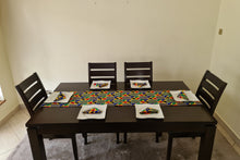 Load image into Gallery viewer, African Print Table Runner & Napkins Set: Yellow, Black, Green, Red, Blue