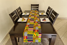 Load image into Gallery viewer, African print table runner with matching African print napkins (1 table runner, 6 napkins) Yellow