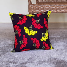 Load image into Gallery viewer, Floral African Print Throw Pillow Cover, African Cushion Cover, Ankara Kitenge Kente Cushion Cover