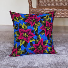 Load image into Gallery viewer, Floral African Print Throw Pillow Cover, African Cushion Cover, Ankara Kitenge Kente Cushion Cover