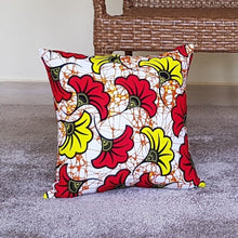 Load image into Gallery viewer, Floral African Print Throw Pillow Cover, African Cushion Cover, Ankara Kitenge Kente Cushion Cover