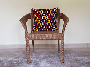 African Throw Pillow Cover: Black, Red, Yellow, White