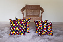 Load image into Gallery viewer, African Throw Pillow Cover: Black, Red, Yellow, White
