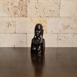 African Wooden Sculpture of Maasai Woman, Ethnic Carving, Statue, Figurine (J)