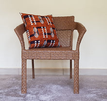 Load image into Gallery viewer, African Throw Pillow Cover: Orange Brown, Black and White

