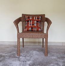 Load image into Gallery viewer, African Throw Pillow Cover: Orange Brown, Black and White
