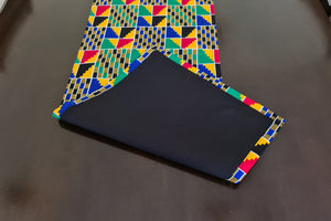 African Print Table Runner & Napkins Set: Yellow, Black, Green, Red, Blue