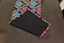 Load image into Gallery viewer, African Print Table Runner &amp; Napkins Set: Black, White, Red, Blue, Brown
